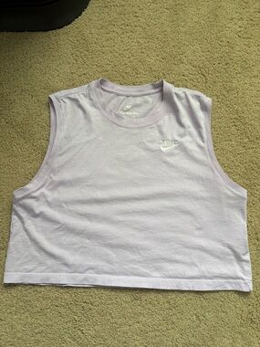 Nike Lavender Cropped Muscle Tank Top